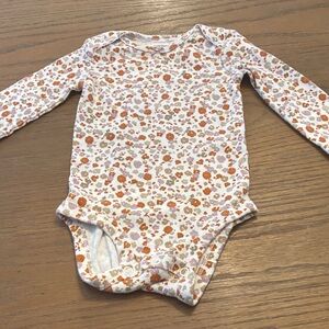 Carter's Orange and Green Floral Bodysuit